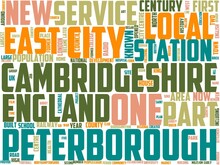 Peterborough Typography, Wordcloud, Wordart, Travel,tourism,architecture,city