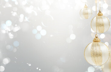 Wall Mural - christmas balls on a blurry background