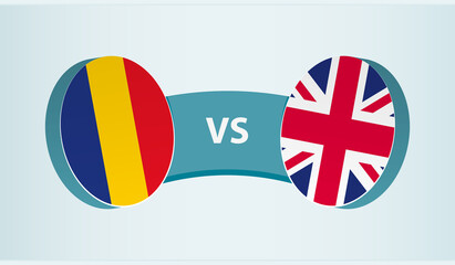 Romania vs United Kingdom, team sports competition concept.