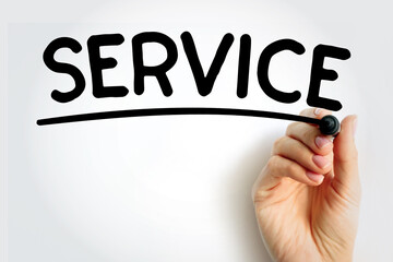 Poster - SERVICE underlined text with marker, concept background