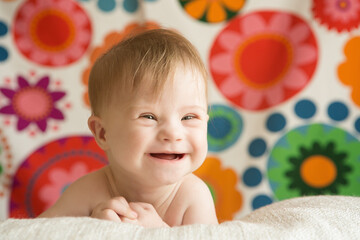 cheerful girl with down syndrome
