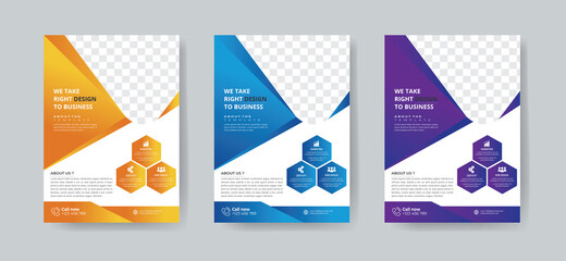 Business flyer template vector design, Flyer Template Geometric shape used for business layout design Template 