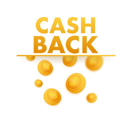 Sticker - Cash back icon isolated on white background. Cash back or money refund label. Vector illustration.