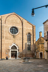 Wall Mural - Façade of the church Santa Maria del Rosario (St. Mary of the Rosary), known as I Gesuati, 18th-century Dominican church in the Sestiere of Dorsoduro, Venice, Italy.