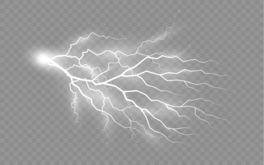 Wall Mural - set of zippers, thunderstorm and effect lightning.