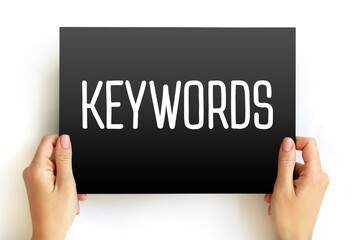 Aufkleber - keywords text on card, concept background