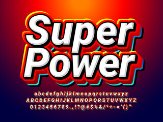 Poster - super power strong red text effect