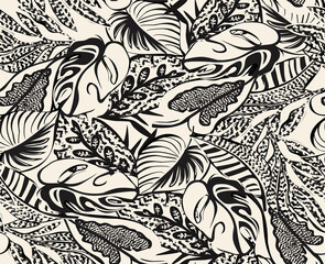 Wall Mural - tropical leaves pattern perfect for decoration and textiles