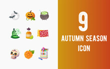 Cute 3D Autumn Season Icon Set 7