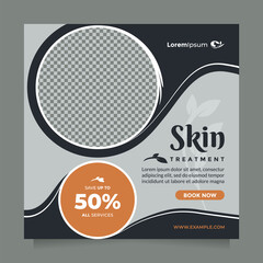 Wall Mural - skin care center social media post and banner promotion. creative vector design concept of professio