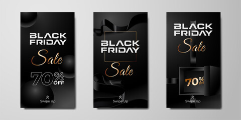 Canvas Print - Black Friday Sale social media stories promotional template. Marketing material