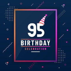 Poster - 95 years birthday greetings card, 95 birthday celebration background colorful free vector.