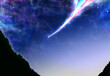 満天の星空できらめきながら流れる彗星