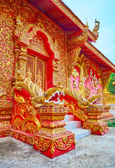 Wall Mural - The Mom mythical creatures guards, Wat Phrao, Wat Phra That Lampang Luang, Lampang, Thailand