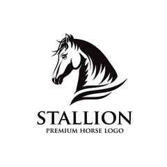 Wall Mural - simple sign horse head sport logo vector