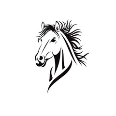 Wall Mural - simple sign horse head sport logo vector