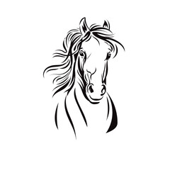 Wall Mural - simple sign horse head sport logo vector