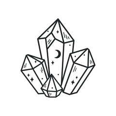 Wall Mural - mystical astrologic crystals. vector illustration for t-shirt, poster, decoration, apparel design.