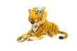Tiger doll isolated on white background. Bengal tiger doll isolated.