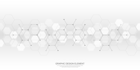 Abstract background and design element with hexagons pattern and geometric shapes for your drafting