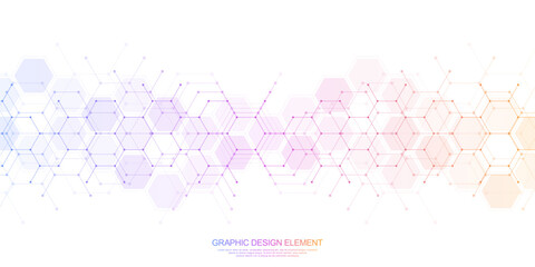Abstract background and design element with hexagons pattern and geometric shapes for your drafting