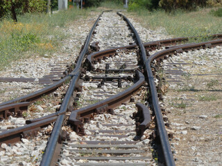 Poster - Old train railway in the countryside