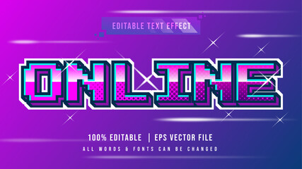 Poster - Online Game Shiny 3d Text Style Effect. Editable illustrator text style.