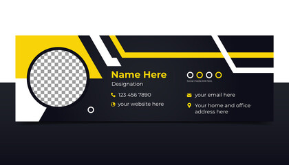 Wall Mural - elegant corporate minimal email signature design template or email footer and personal business mobi