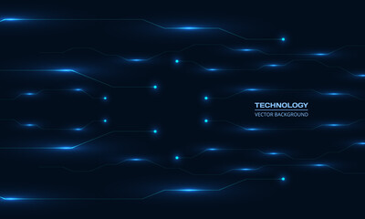 Poster - Digital technology glowing blue circuit board lines abstract background. Innovation digital hi tech concept background with circuit board. Engineering electronic motherboard. Vector illustration