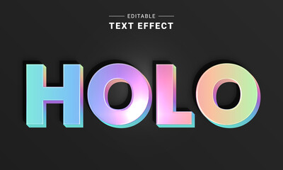 Wall Mural - Editable text style effect - Holo text style theme. Holographic text