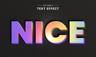 Wall Mural - Editable text style effect - Holo text style theme. Holographic text
