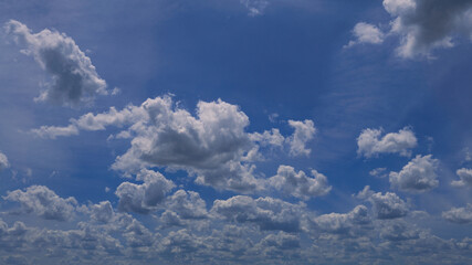 Wall Mural - Cumulus clouds with blue sky on a sunny day of summer. Beautiful cloudscape