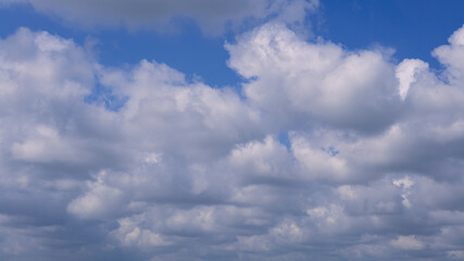 Wall Mural - Cumulus clouds with blue sky on a sunny day of summer. Beautiful cloudscape