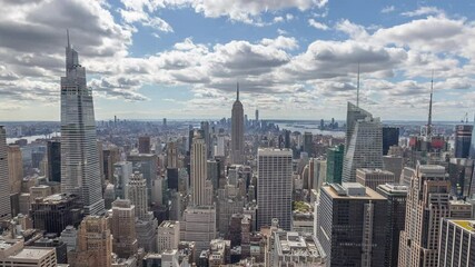 Fototapete - 2021 September New York City skyline buildings timelapse