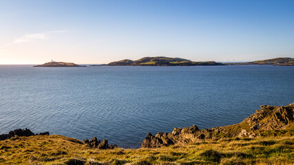 Wall Mural - A view over Kirkcudbright Bay from Torrs Point, with Ross Island and Lighthouse