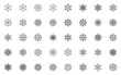 set of snowflake line icons, winter season
