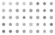 Set Of Snowflake Line Icons, Winter Season