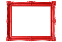 Red Picture Frame Isolated On A White Background