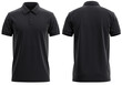 Short-Sleeve polo shirt rib collar and cuff ( Realistic 3d renders ) Black