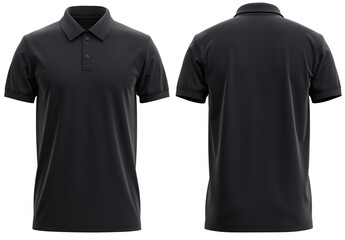 short-sleeve polo shirt rib collar and cuff ( realistic 3d renders ) black