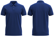 Short-Sleeve Polo Shirt Rib Collar And Cuff ( Realistic 3d Renders ) Navy
