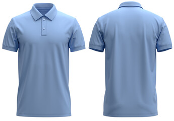 Wall Mural - Short-Sleeve polo shirt rib collar and cuff ( Realistic 3d renders ) sky blue