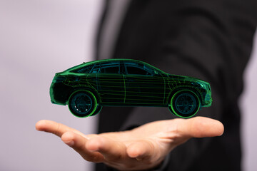 Poster - Electromobility e-motion concept. Electro car