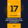 Creative design for (International Day for the Eradication of Poverty), 17 October, Vector illustration.