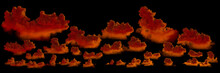 Backdrop - Panoramic Red Clouds At Sundown Isolated. Nature 3D Rendering