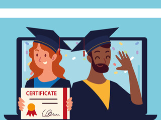 Sticker - people virtual graduation