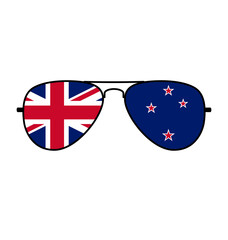 Poster - cool aviator sunglasses with new zealand flag