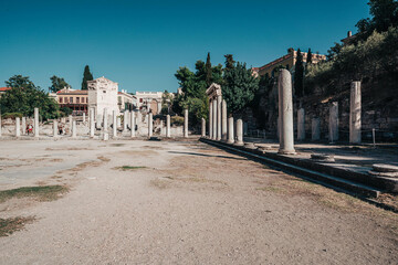 Wall Mural - Old ruins in Roman Agora in Athens, Greece