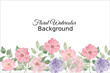 rose and anemone watercolor flower background