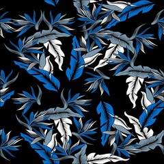 Leaves pattern design with two colors fashion style vector